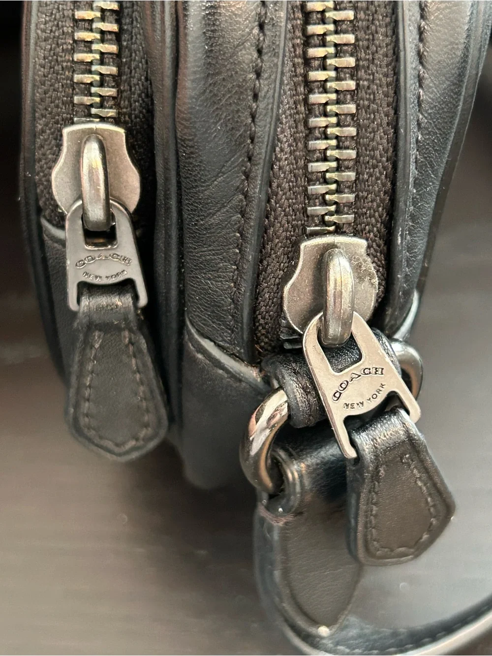 Coach Black Leather Belt Bag with Front Pocket - Picture 6 of 11